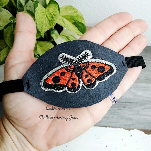 Embroidery Moth Eye Patch, Vision Accessory, Ocular Aid, Costume Accessory - Picture 3 of 4